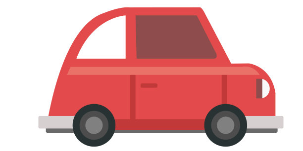 红色小车和出租车的2d卡通动画。图片下载