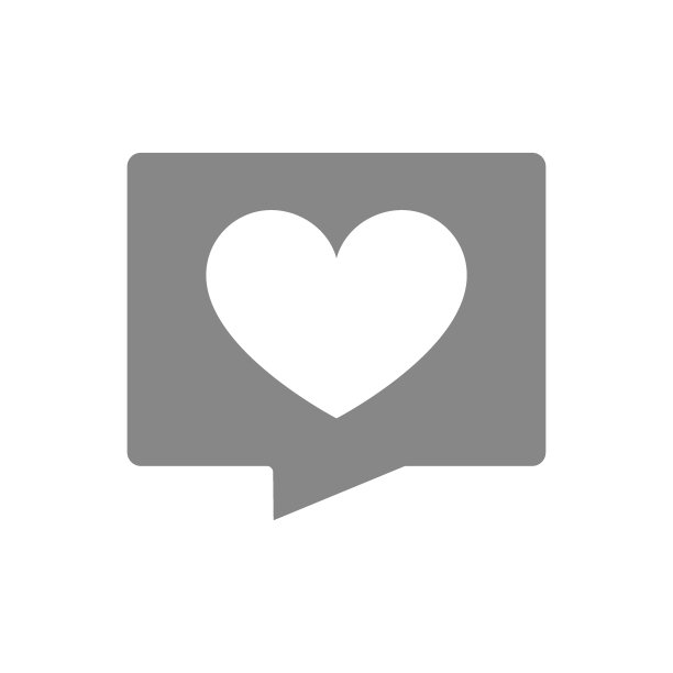 爱的信息灰色图标。心在说话泡泡，就像，反馈符号图片下载