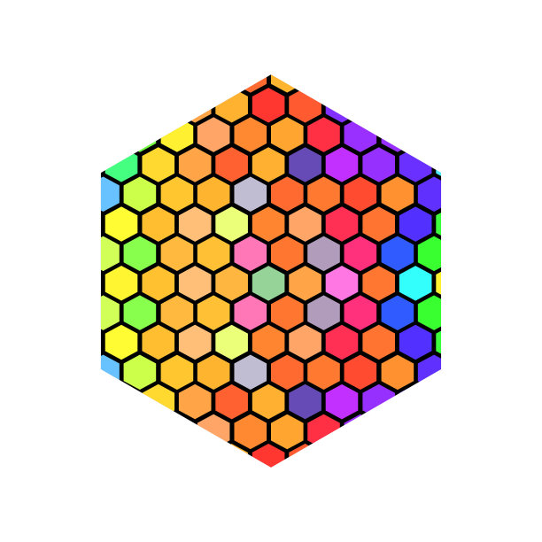 色彩斑斓的六角形状图片下载