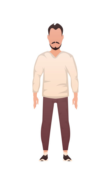 强壮的家伙。孤立。卡通风格。图片下载