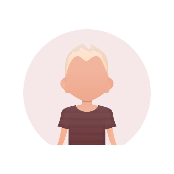 一个可爱小男孩的化身。孤立在白色背景。矢量插图在卡通风格。图片下载