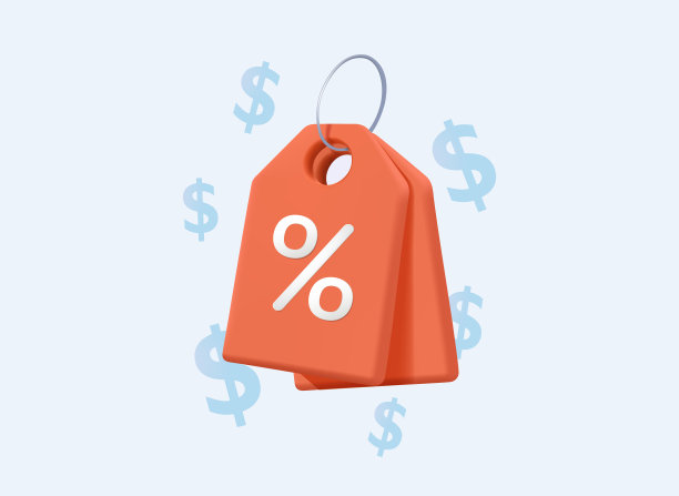 网上购物标签价格3d渲染矢量，折扣券现金供未来使用。销售与一个优秀的提供3d。图片下载