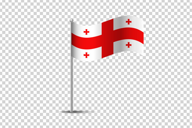 透明背景上的格鲁吉亚国旗矢量素材图片下载