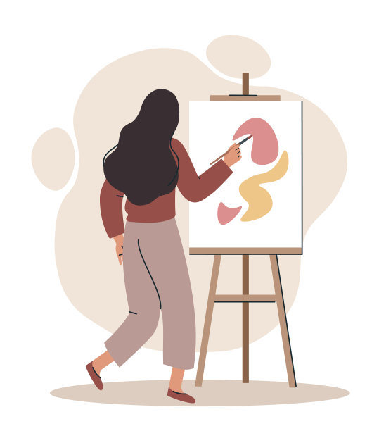 画布上的女性艺术家图片下载