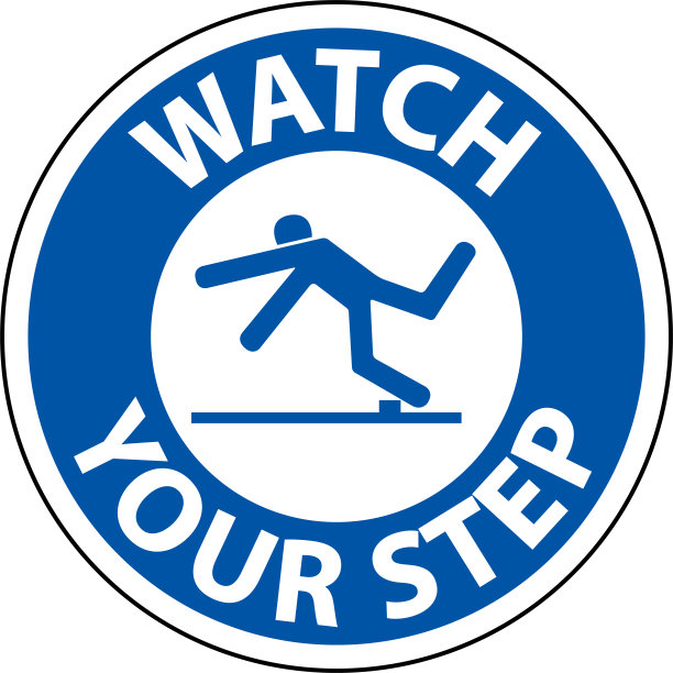 注意白色背景上的台阶标志图片下载