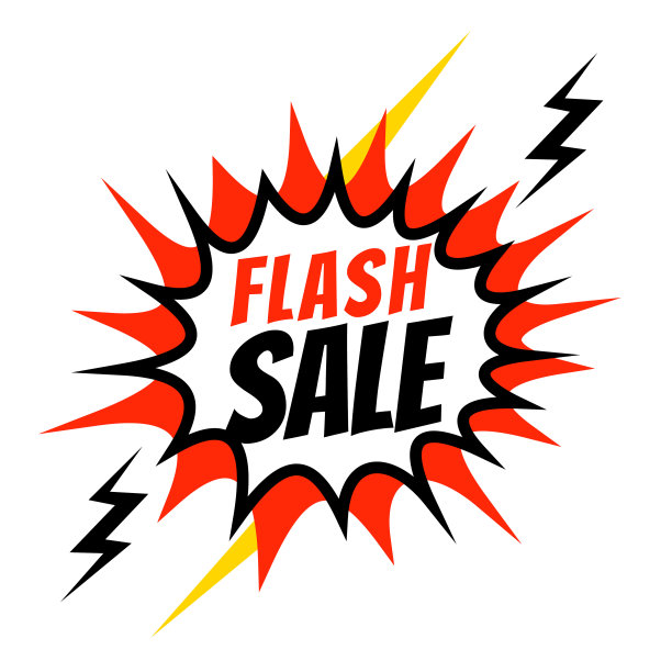 Flash销售横幅模板在漫画风格图片下载