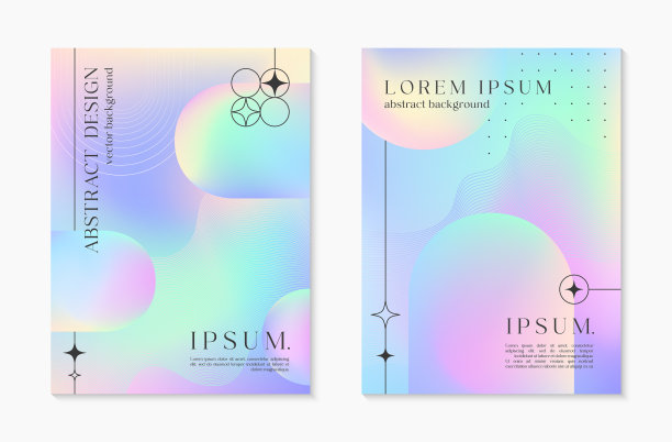 矢量网格梯度背景线框几何元素，未来主义的拱门图片下载