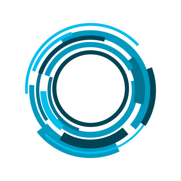 蓝色科技圈背景元素。技术与创新理念。图片下载