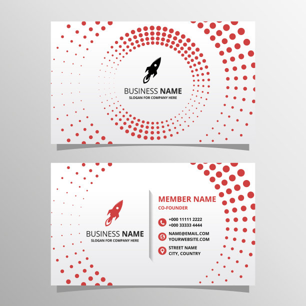 公司红白名片模板与Halftone图片下载