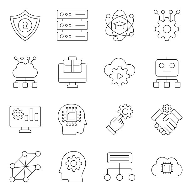 一组网络线性图标图片下载