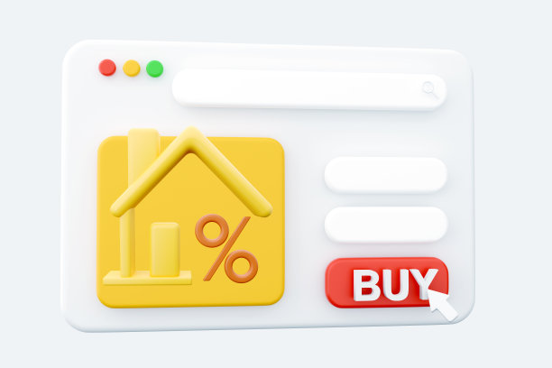 3D渲染网页不动产。网站建设，3d房屋隔离，住宅符号，概念网上销售代理，农舍3d渲染网页插图。图片下载