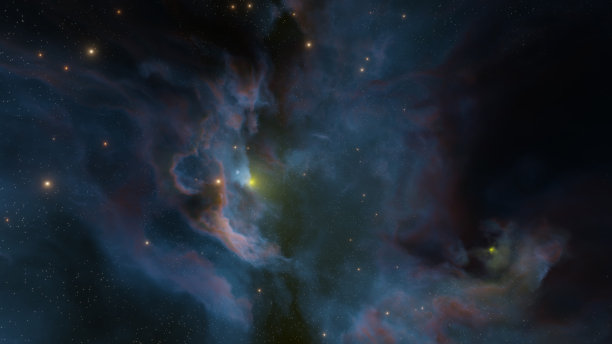 色彩斑斓的星系有星云、云和星光图片下载