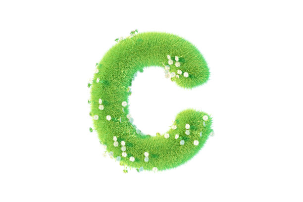 字母C与草和花大写图片下载