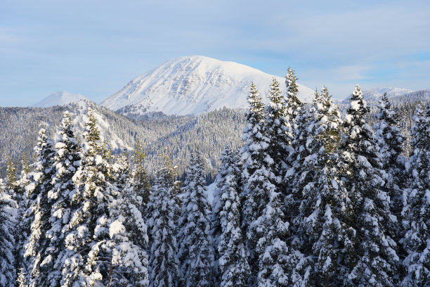 土耳其伊尔加兹山的雪峰图片下载