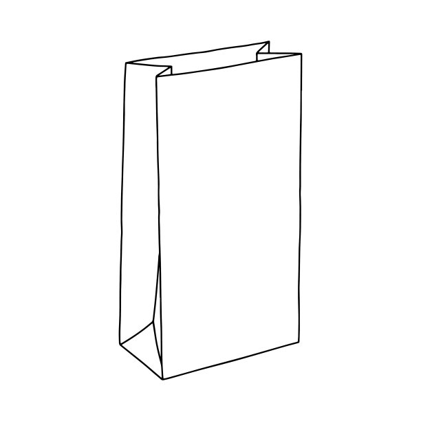 外卖纸袋与背景隔离。图片下载