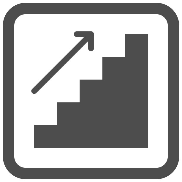 楼梯向上标志图标，寻路标志矢量图片下载