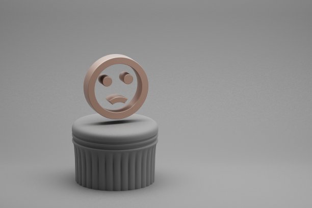 美丽的抽象插图Emoji表情符号在一栏和美妙的背景上。3 d渲染插图。背景图案设计。图片下载