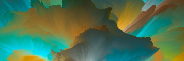 神奇的世界。超现实主义的景观。抽象的奇幻背景。三维演示图片下载