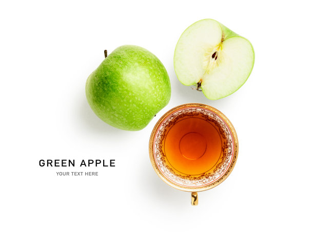 苹果果茶创意布局图片下载