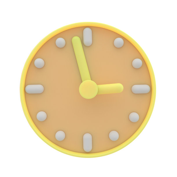 圆时钟图标。简单的3d渲染图。最后期限的概念。图片下载