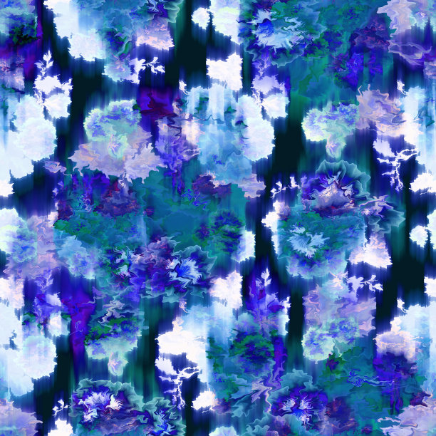 弄脏的野花。模糊的花卉无缝模式。时髦的散焦夏季植物印花。高质量的插图。盛开的草地三色紫罗兰。时尚春天的主题。图片下载