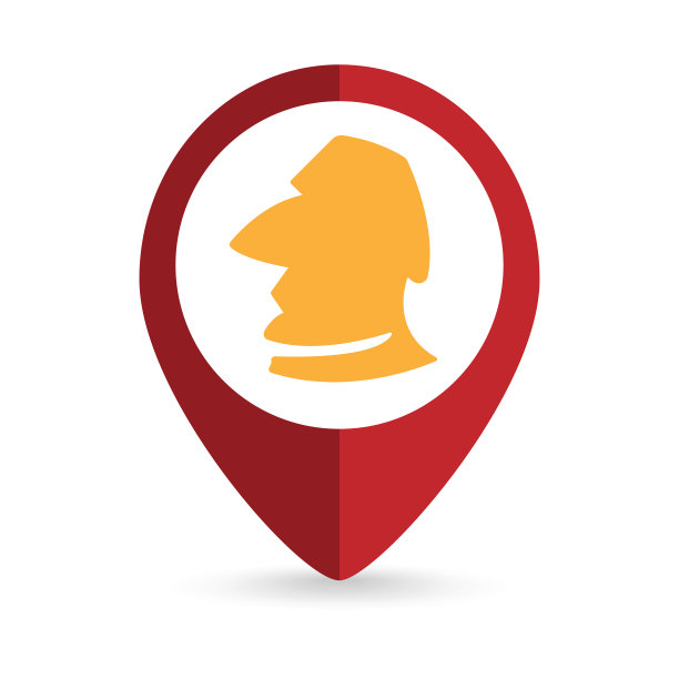 地图指针与摩埃复活节岛雕像在智利。矢量插图。图片下载