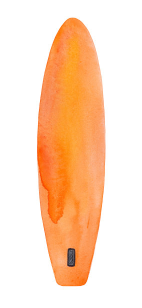 水彩插图站起来桨板在明亮的橙色。图片下载