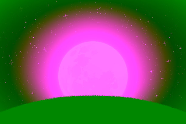 月光下的草地山景图片下载