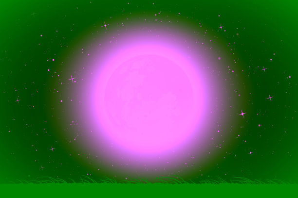 月光夜的高草景观图片下载