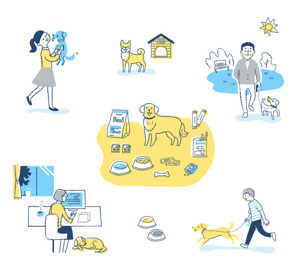 一组各种宠物的生活场景图片下载