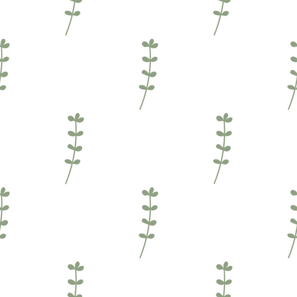绿叶无缝图案。矢量手绘植物学插图。布料，纺织品，壁纸都很时尚。白底数码纸图片下载