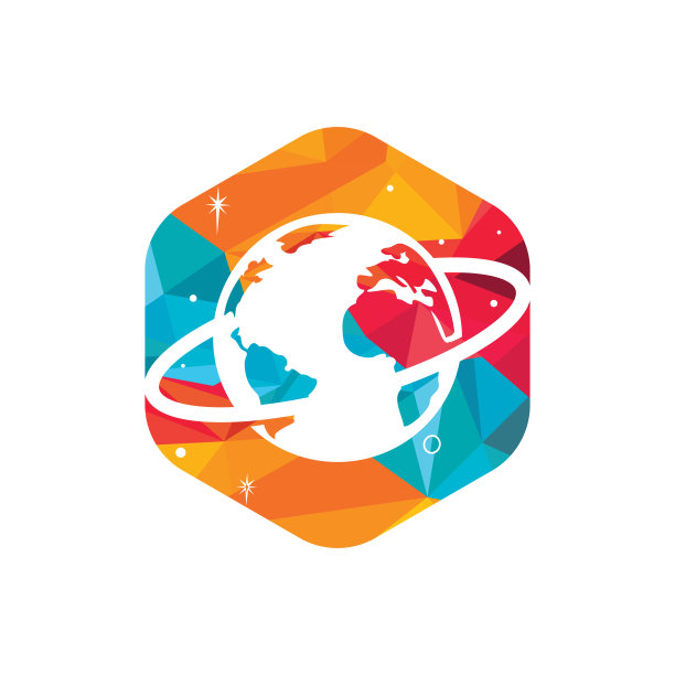 行星矢量标志设计模板。空间标志设计理念。图片下载