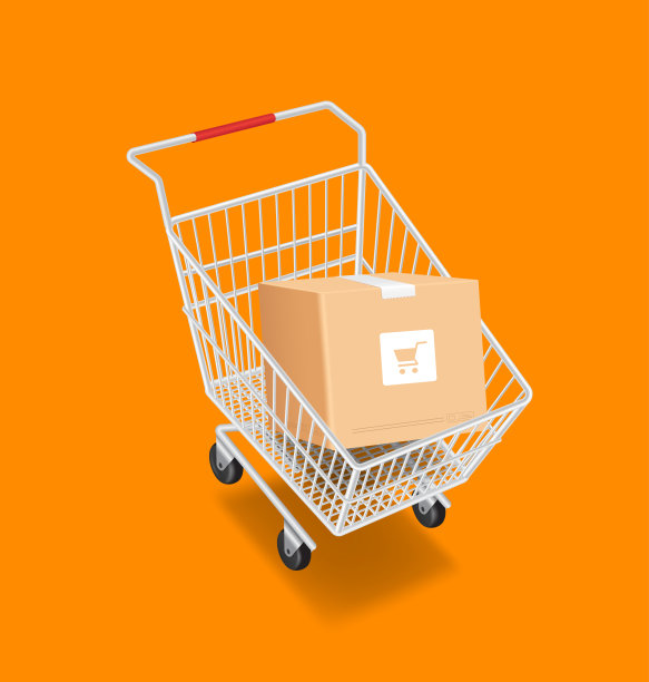 购物车里的包裹盒图片下载