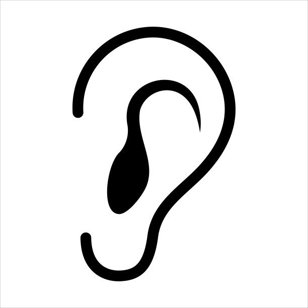 耳朵图标。听力的象征。矢量图图片下载