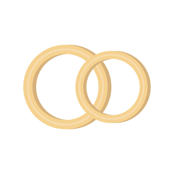 白色背景上的两枚结婚戒指。图片下载