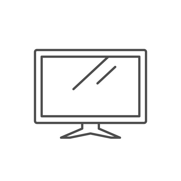 电视机线条轮廓图标图片下载