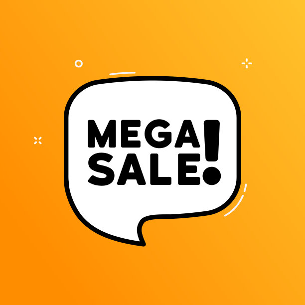 语音泡沫与大型销售文本。复古漫画风格。波普艺术风格。矢量线图标的业务和广告图片下载