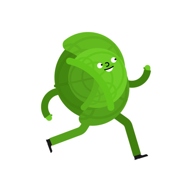 卷心菜正在运行。体育的蔬菜。矢量图图片下载