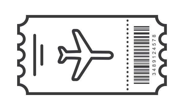 Тravel门票图标或标志，符号向量，插图。图片下载