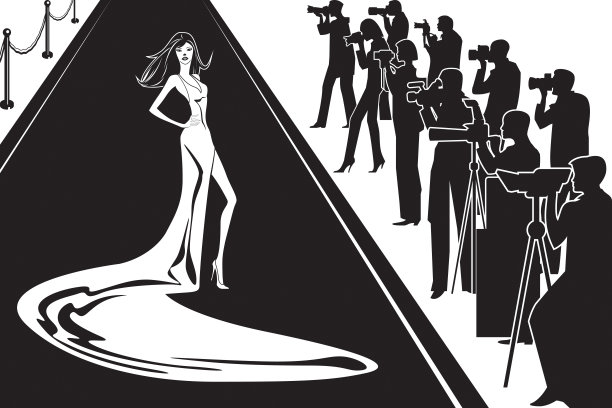 电影明星向摄影师摆姿势图片下载