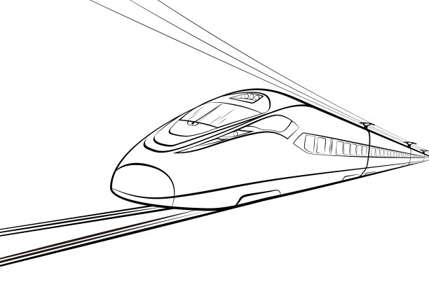 高速铁路矢量插图图片下载