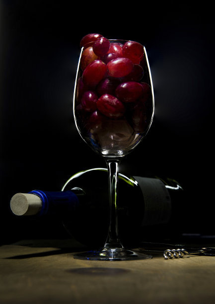 素食食品和饮料，静物葡萄和葡萄酒图片下载