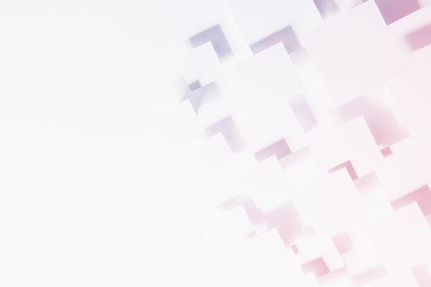 未来主义的颜色-柔和的光照耀非常周围和粉红色的几何图案与飞行菱形在明亮的光束与阴影，顶视图，边界，复制空间。甜马赛克抽象背景。图片下载