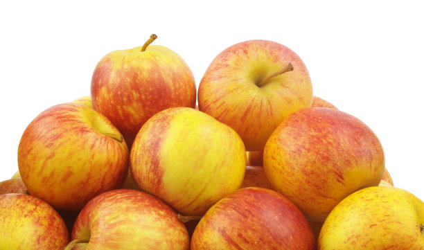 一堆苹果孤立在白色图片下载