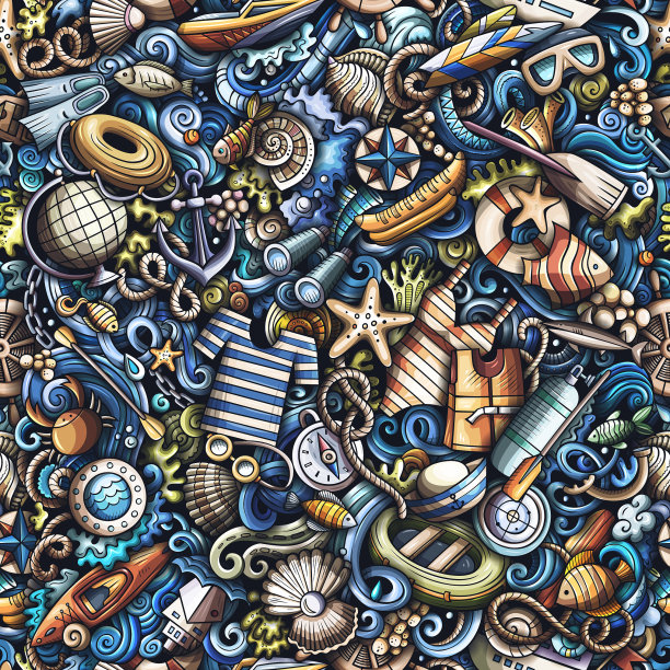 卡通可爱涂鸦手绘无缝图片下载