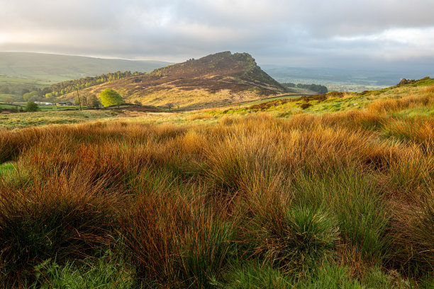 日出时看母鸡云。蟑螂，斯塔福德郡，皮克区，英国。图片下载