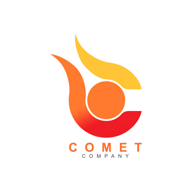 字母c彗星流星火焰火焰形状标志符号图片下载