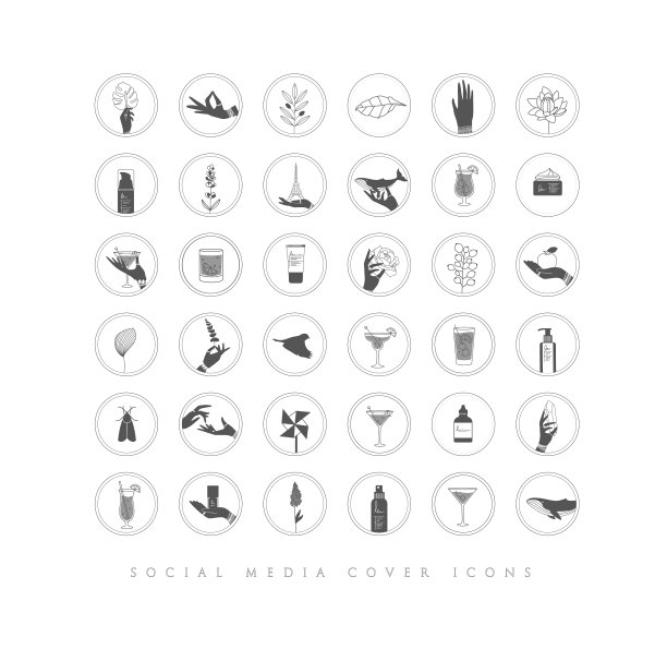 手和化妆品社交媒体覆盖图标图片下载