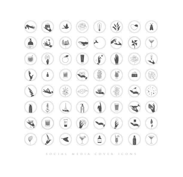 手和化妆品社交媒体覆盖图标图片下载