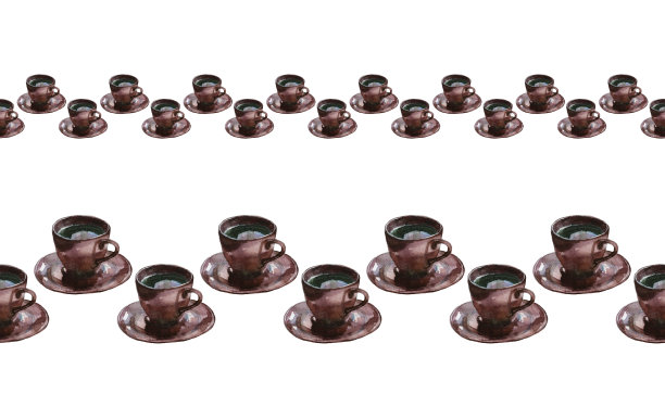 棕色咖啡杯无缝边图片下载